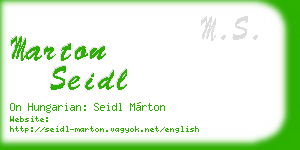 marton seidl business card